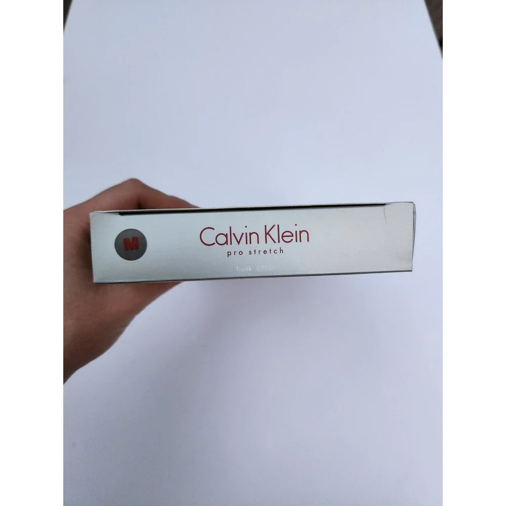 Calvin Klein NIB Trunk Charcoal Grey Pro Stretch Red Logo Waistband U7051 Medium
